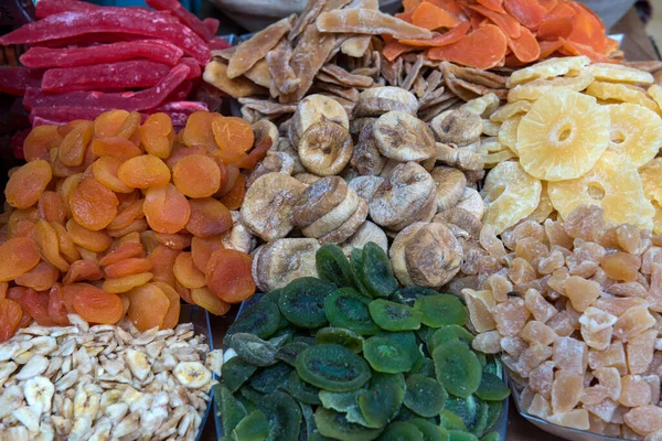 Assorted Dried Fruits Sweets Israeli Market Jerusalem — Foto Stock