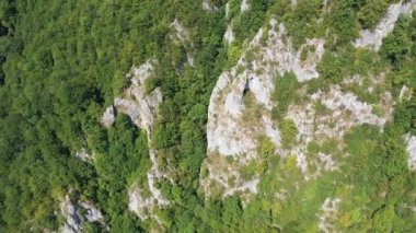 Kireçtaşı uçurumlarının ve yaprak döken ormanların üzerinde uçuyorlar. İnsansız hava aracı tarafından havadan ateş edildi. Apuseni dağları, Romanya