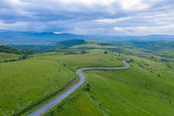 Blick Über Die Landstraße Drohnenblick Aus Der Luft — Stockfoto