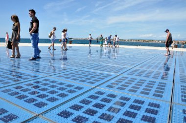 Greeting to the sun - solar panel sculpture in Zadar, Croatia clipart