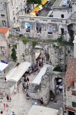 turistler şehir Split, Hırvatistan