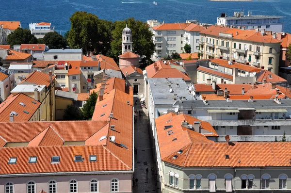 Şehrin zadar, Hırvatistan havadan görünümü — Stok fotoğraf