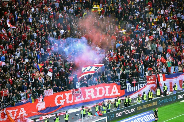 Coreografía de los aficionados al fútbol — Foto de Stock