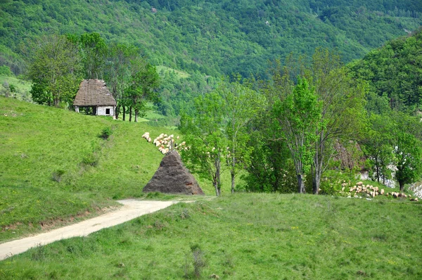 Pequeno rancho nas montanhas — Fotografia de Stock