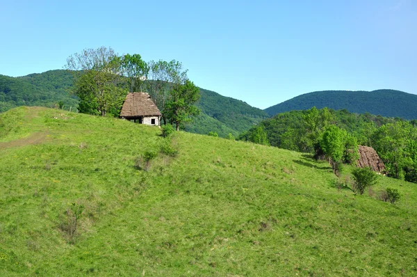 Kleine boerderij in de bergen — Stockfoto