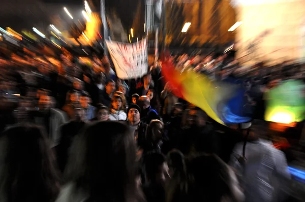 People protest against Prime Minister of Romania, Victor Ponta — Stock Photo, Image