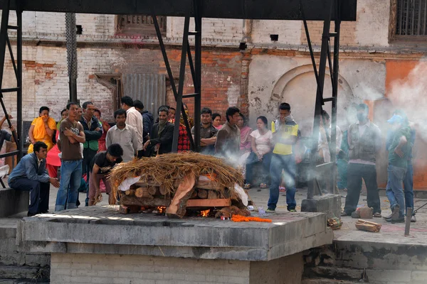 Ghats di cremazione a Pashupatinath, Nepal — Foto Stock