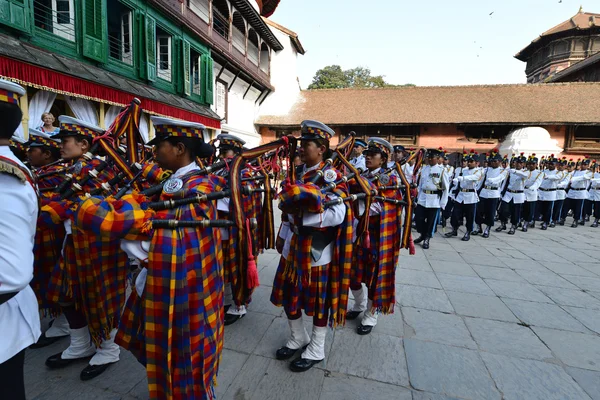 Nepali Army Musicians — Stock Photo, Image