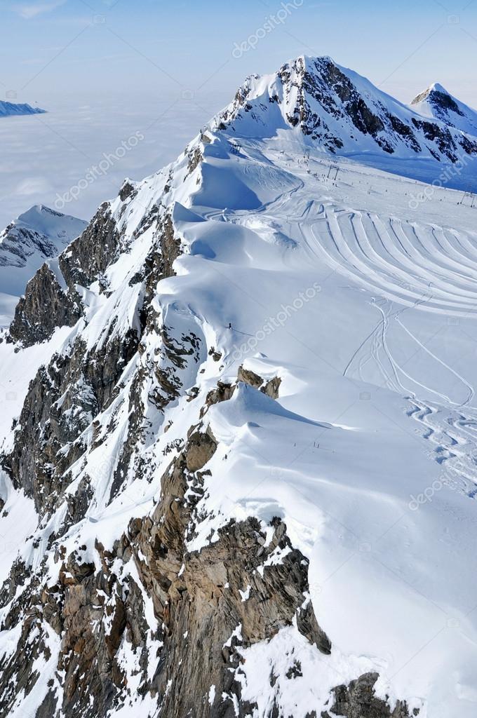 Ski piste in the Alps