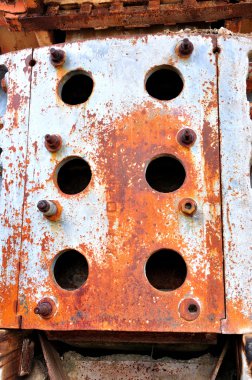 Rusty iron twist on a machinery