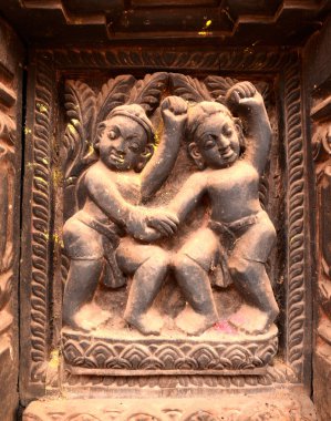 Erotik oymalar Katmandu, Nepal Hindu tapınakları Doğum