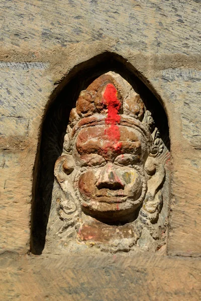 Kamenný reliéf, socha Šiva ničitel v Pashupatinath, — Stock fotografie