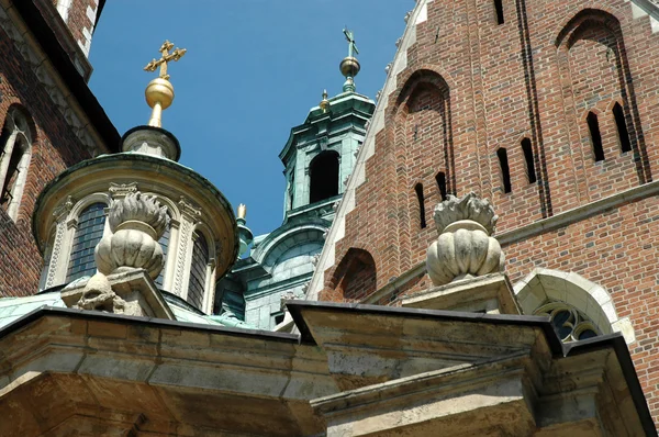 Architectural details on Wawel cathedral in Krakow, Poland — Stock Photo, Image