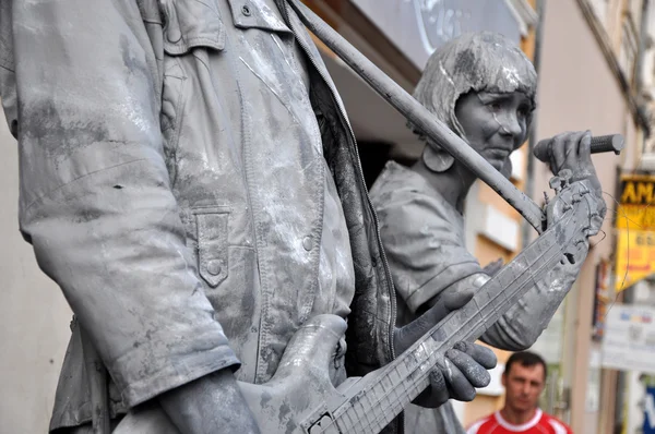 Estatuas vivas de Beeldje: las campeonas mundiales de las estatuas vivas — Foto de Stock