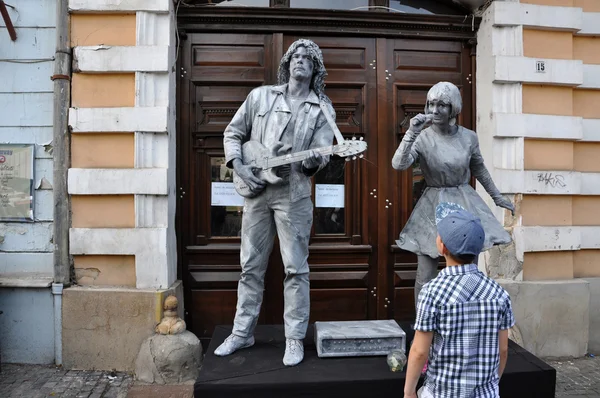 Beeldje Living Statues the World Champions of Living Statues — Stock Photo, Image