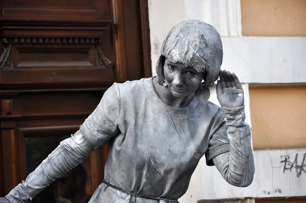 Estatuas vivas de Beeldje: las campeonas mundiales de las estatuas vivas — Foto de Stock