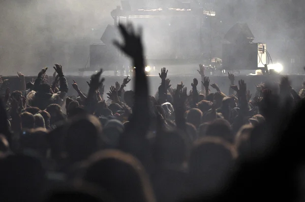 Folle di persone che festeggiano — Foto Stock