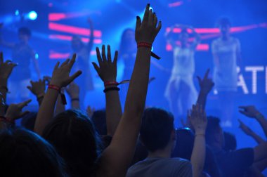 Kalabalık bir rap konseri