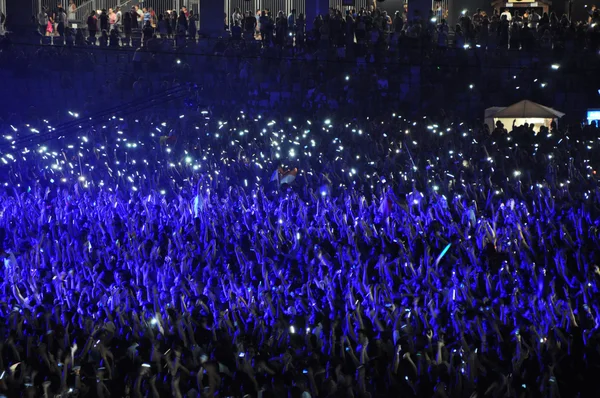 Parti kalabalık bir konserde