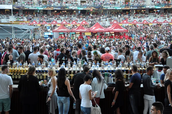 Menigte van feesten tieners op een festival — Stockfoto