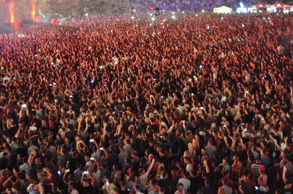 Feesten publiek bij een concert — Stockfoto