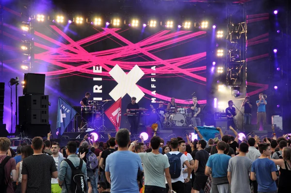 Partij mensen op een live concert — Stockfoto