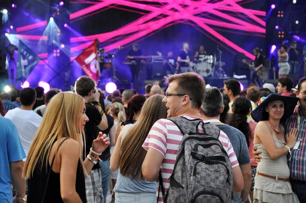 Gente di festa ad un concerto dal vivo — Foto Stock