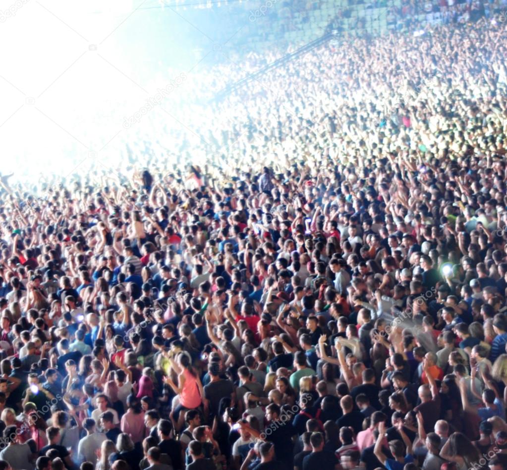 Crowd of blurred people