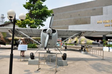 US Air Force airplane in the War Remnants Museum. Saigon, Vietna clipart