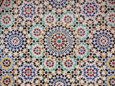 Marakeş, Fas 'taki Fas İslami mozaik fayansları