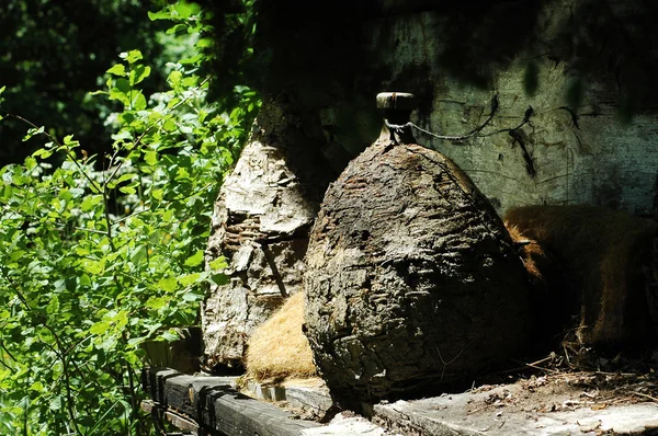 Velha colmeia de abelhas palha — Fotografia de Stock