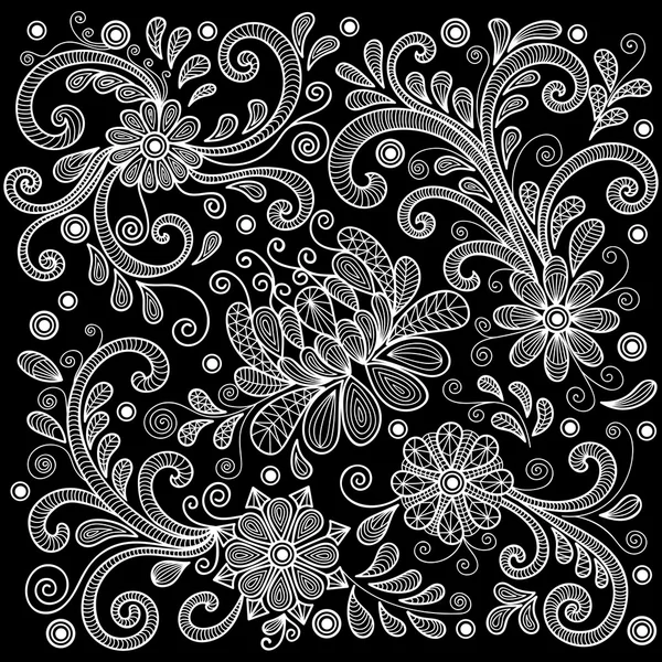 Abstraktní květinové doodle pozadí — Stockový vektor