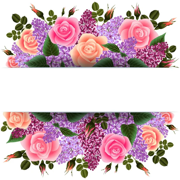 Banner com flores — Vetor de Stock