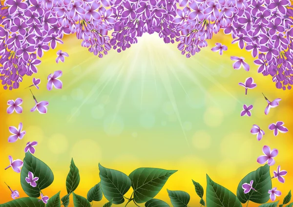 Flores lila decoración — Vector de stock