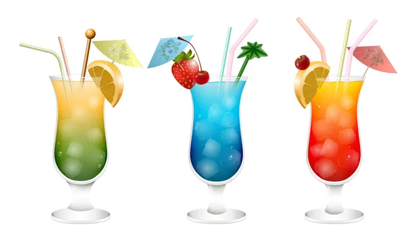 Ensemble de cocktails alcoolisés — Image vectorielle