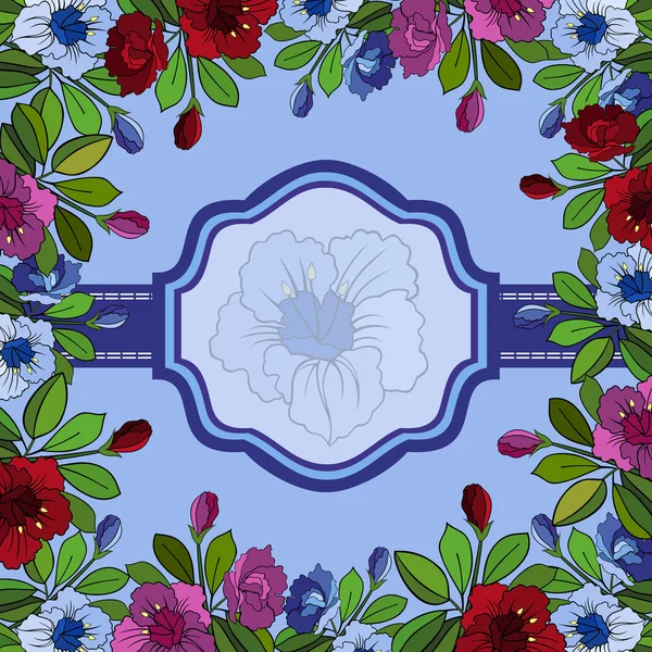 Cadre floral abstrait avec bannière — Image vectorielle