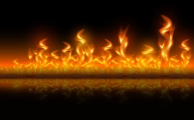 alevler siyah arkaplanda