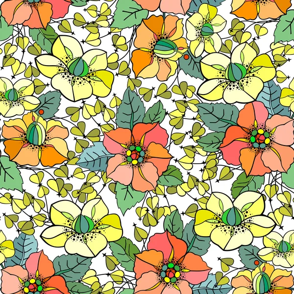 Modèle floral sans couture — Image vectorielle