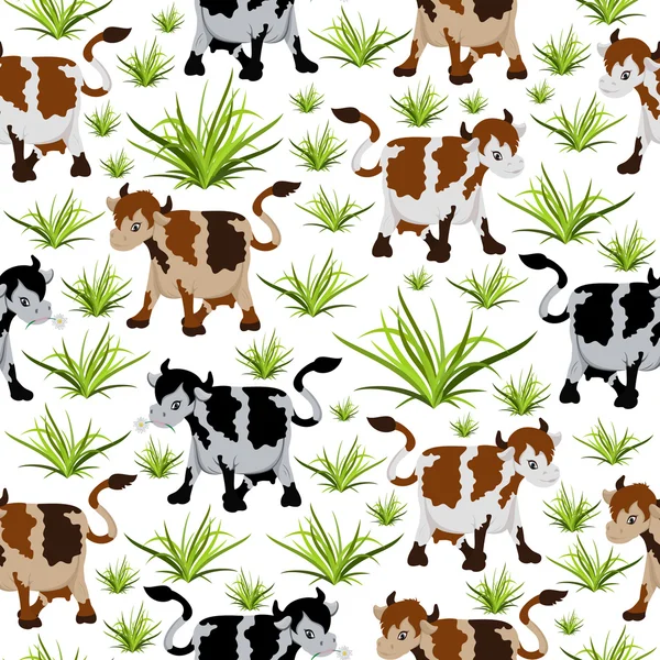 Seamless cow pattern — Stock Vector