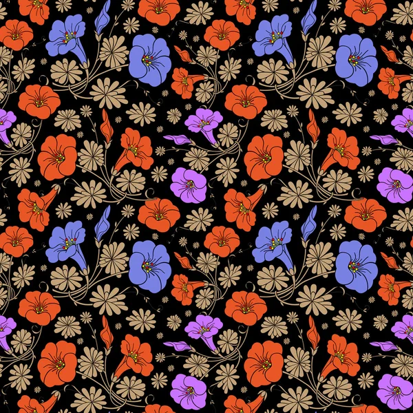 Patrón floral sin costuras — Vector de stock