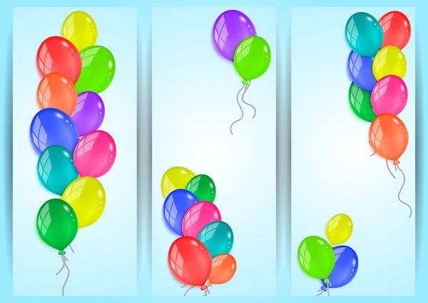 Banners con globos de colores — Archivo Imágenes Vectoriales