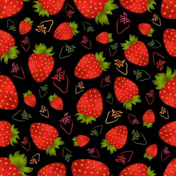 Modèle de fraise sans couture — Image vectorielle