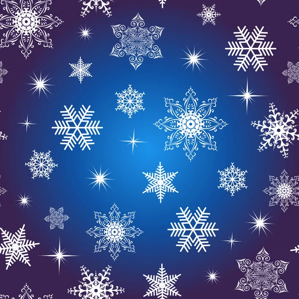 Fond de flocon de neige sans couture — Image vectorielle