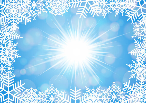 Snowflake frame with background