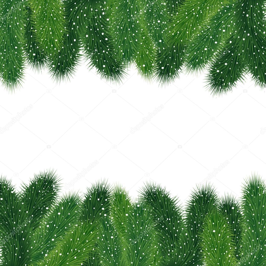 Christmas fir tree borders