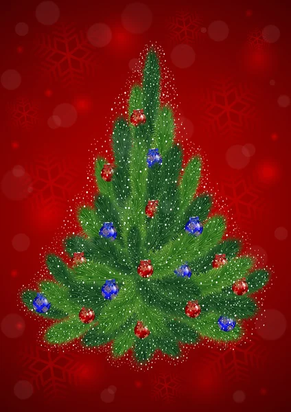 Árbol de Navidad con fondo — Vector de stock