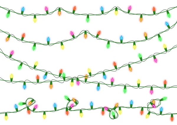 Christmas lights collection — Stock Vector