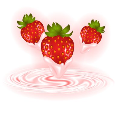 Çilek ve krem girdap