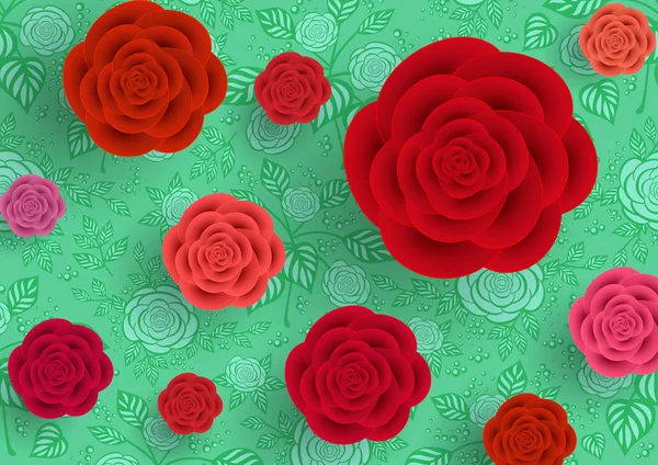 Fondo rosas abstractas — Vector de stock