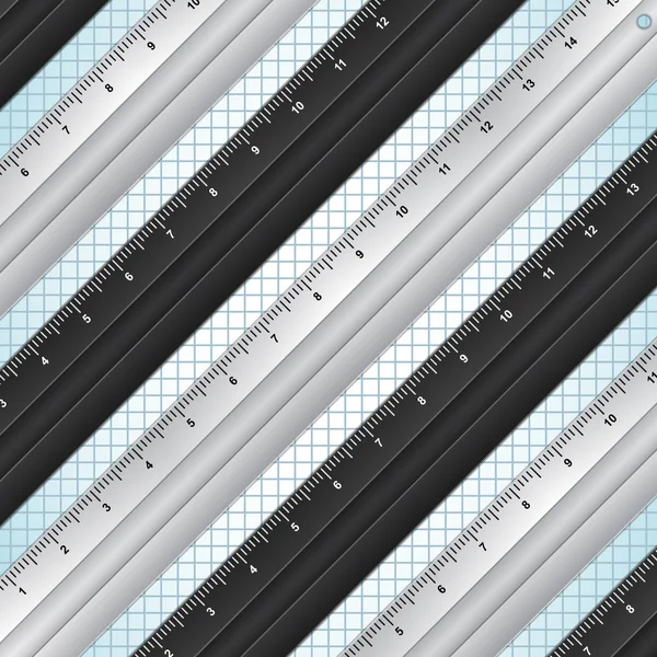 Zwart-wit linialen achtergrond — Stockvector